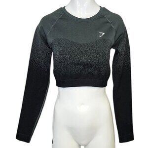 Gymshark Womens Adapt Ombre Seamless Long Sleeve Crop Top, Size Medium
